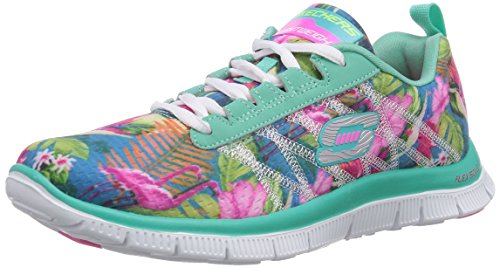 Comprar Skechers Flex Appeal Floral Bloom - zapatilla deportiva de material sintético mujer, color azul, talla 37 al mejor precio