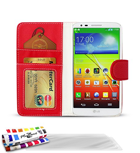Comprar Muzzano Le Folio - Funda para LG G2 + 3 protecciones de pantalla, color rojo al mejor precio