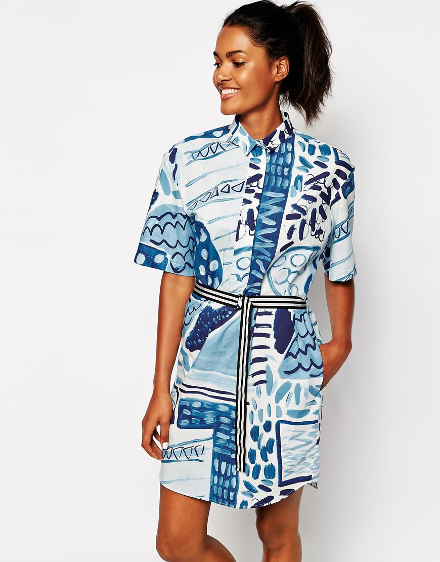 Comprar Vestido camisero con estampado de pinceladas de Paul by Paul Smith al mejor precio