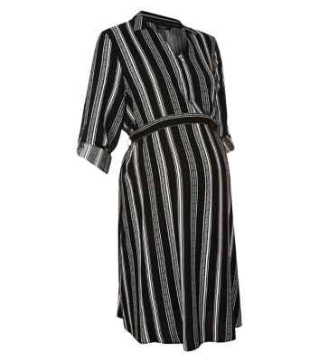 Comprar Maternity Black Stripe Shirt Dress al mejor precio