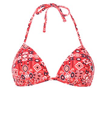 Comprar Red Abstract Print Bikini Top al mejor precio