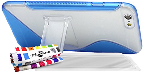 Comprar Muzzano F853169 - Funda para Apple iPhone 6 Plus, incluye 3 protecciones de pantalla, color azul al mejor precio