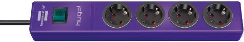Comprar Brennenstuhl 1150610134 Hugo - Regleta de 4 enchufes con interruptor (2 m, H05VV-F3G1,5), color violeta al mejor precio