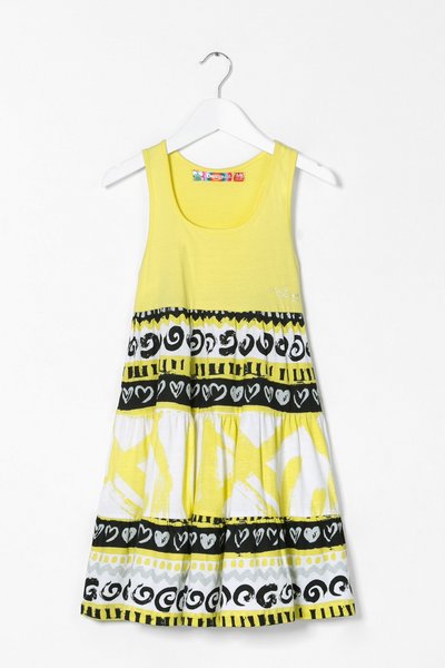 Comprar Desigual - Mujer - Vestido amarillo evasé para niña - Boston - Size 3/4 al mejor precio