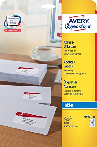Comprar AVERY Zweckform Inkjet Adress-Etiketten, 45,7 x 21,2 mm al mejor precio