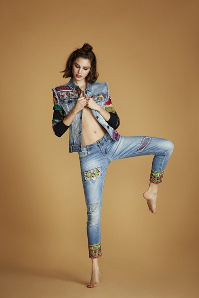 Comprar Desigual - Mujer - Chaqueta tejana - Ethnic Deluxe - Size 44 al mejor precio