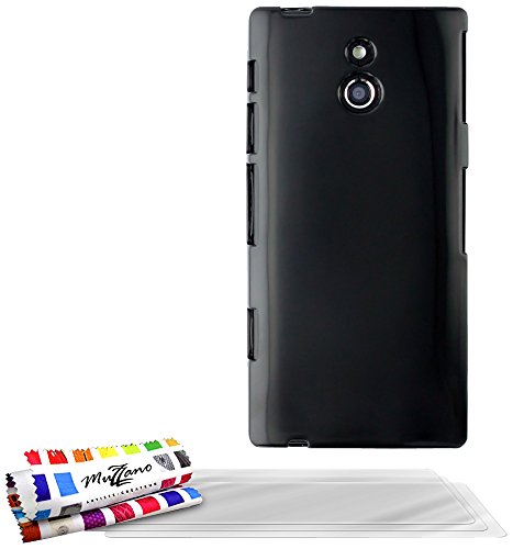 Comprar Muzzano F13905 - Funda para Sony Xperia P, incluye 3 protectores de pantalla, color negro al mejor precio