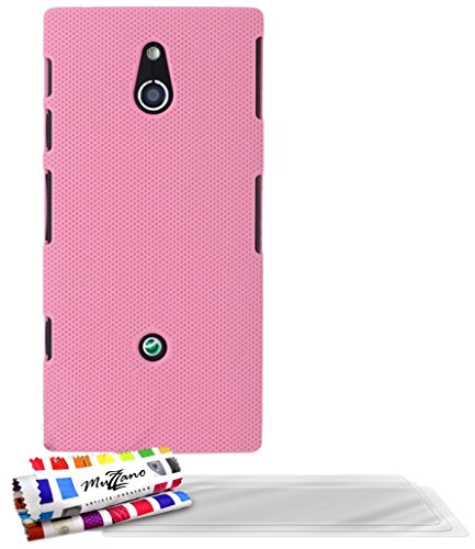 Comprar Muzzano F20926 - Funda para Sony Xperia P + 3 protecciones de pantalla, color rosa al mejor precio