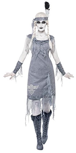 Comprar Smiffys Ghost Town Princesa india Costume con vestido / diadema y brazaletes (L, gris) al mejor precio