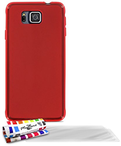 Comprar Muzzano F869082 - Funda para Samsung Galaxy Alpha, incluye 3 protecciones de pantalla, color rojo al mejor precio