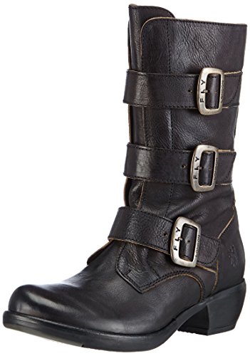 Comprar FLY London MADY - zapato botín de cuero mujer, color negro, talla 42 al mejor precio