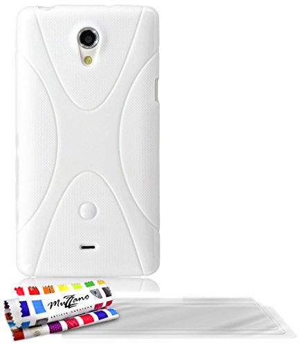 Comprar Muzzano F57X05-7903906 - Funda para Sony Xperia T + 3 protecciónes de pantalla, color blanco al mejor precio