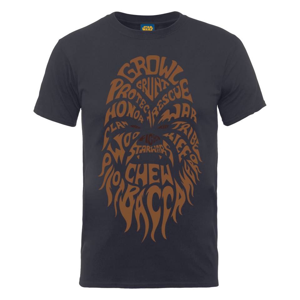 Comprar Star Wars Men's Chewbacca Text Head T-Shirt - Charcoal - M al mejor precio