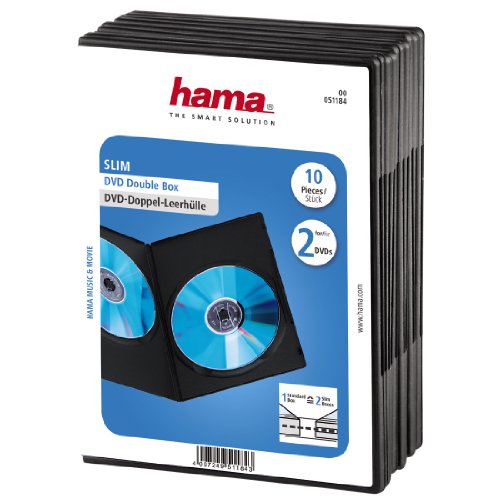 Comprar Hama Slim Box - Carcasa doble para DVD (10 unidades), negro al mejor precio
