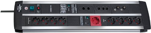 Comprar Brennenstuhl Premium-Protect-Line protección contra sobretensiones-Regleta automática 9 tomas negra con interruptor, 1392000120 al mejor precio