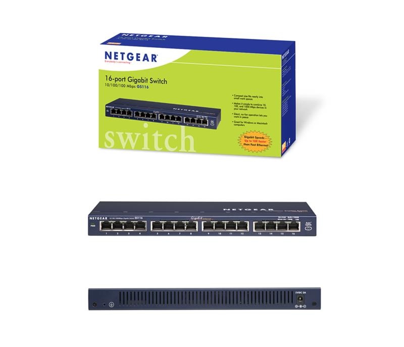 Comprar Switch Netgear Gigabit GS116GE/16xGENet RJ45 al mejor precio