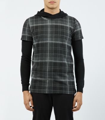 Comprar Dark Grey Check Neck T-Shirt al mejor precio