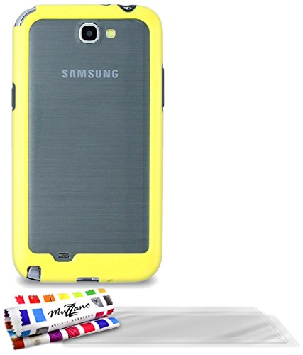 Comprar Muzzano F14683 - Funda para Samsung Galaxy Note 2, incluye 3 protectores de pantalla, color amarillo y negro al mejor precio