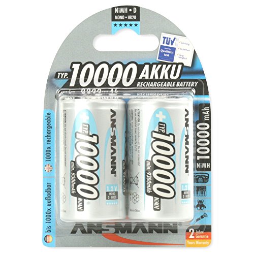 Comprar Ansmann 5030642 - Pack de 2 pilas recargables (NiMH Mono D tipo 10000 HR20) al mejor precio