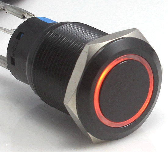 Comprar Lamptron Momentary Black Housing Ring Naranja 16mm - Pulsador al mejor precio