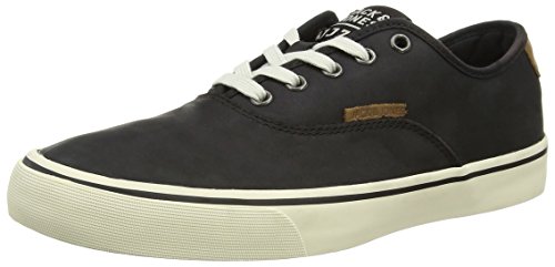 Comprar JACK & JONES Jjsurf Leather Sneaker Pirate Black - zapatilla deportiva de cuero hombre, color negro, talla 46 al mejor precio