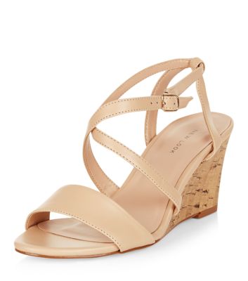 Comprar Stone Leather-Look Cross Strap Wedges al mejor precio