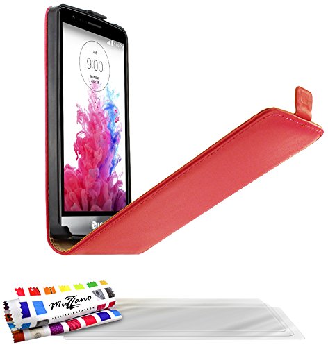 Comprar Muzzano F869594 - Funda para LG G3 S, incluye 3 protecciones de pantalla, color rojo al mejor precio