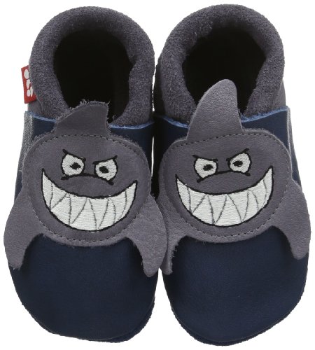 Comprar Pololo Sharky - Zapatillas de casa de cuero niño, color azul, talla 24/25 al mejor precio