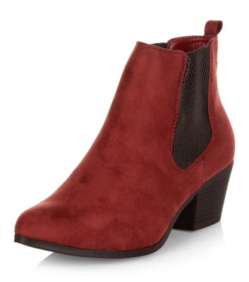 Comprar Dark Red Suedette Chelsea Boots al mejor precio