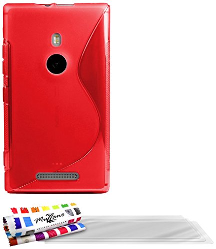 Comprar Muzzano F11159 - Funda para Nokia Lumia 925 + 3 protecciónes de pantalla, color rojo al mejor precio
